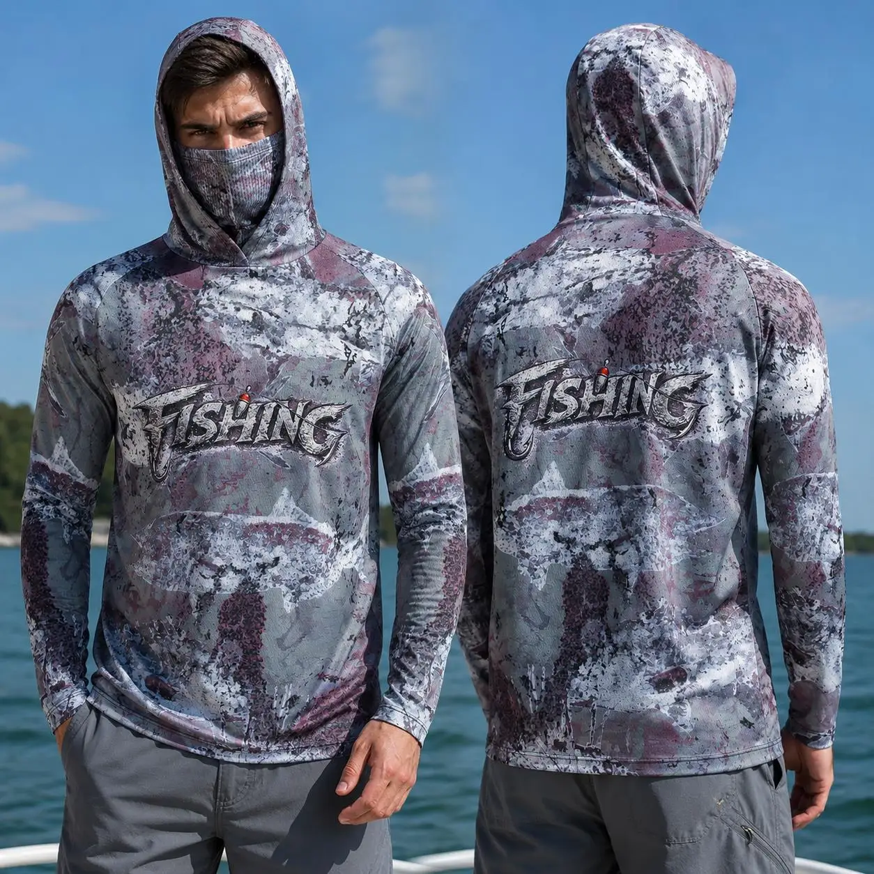 Fishing Shirt Hooded Men Fishi - đánh giá và giá Fishing Mask Sun Protection