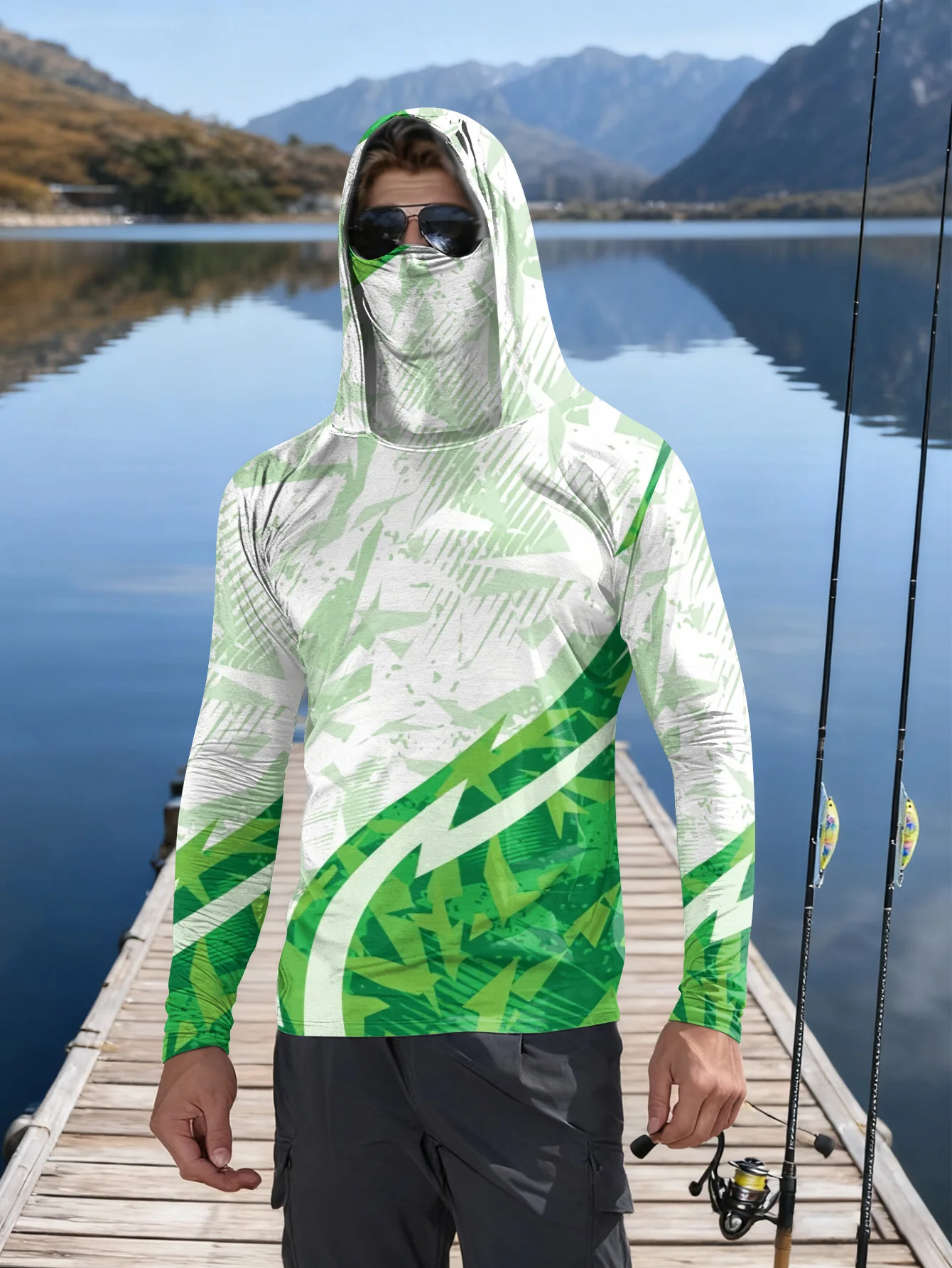 Mens Fishing Shirt Hooded UPF  - đánh giá và giá Fishing Mask Sun Protection