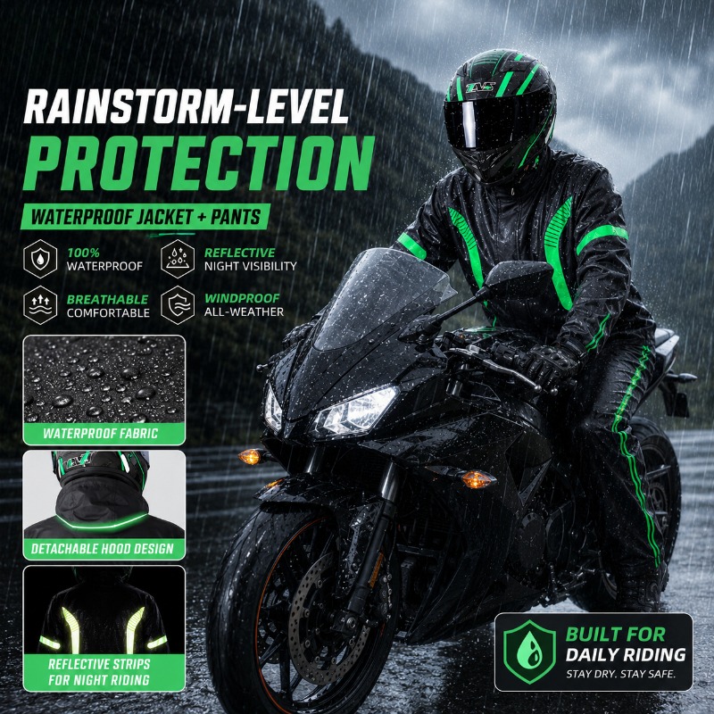 Motorcycle Rain Suit Waterproo - đánh giá và giá Fishing Rain Suit